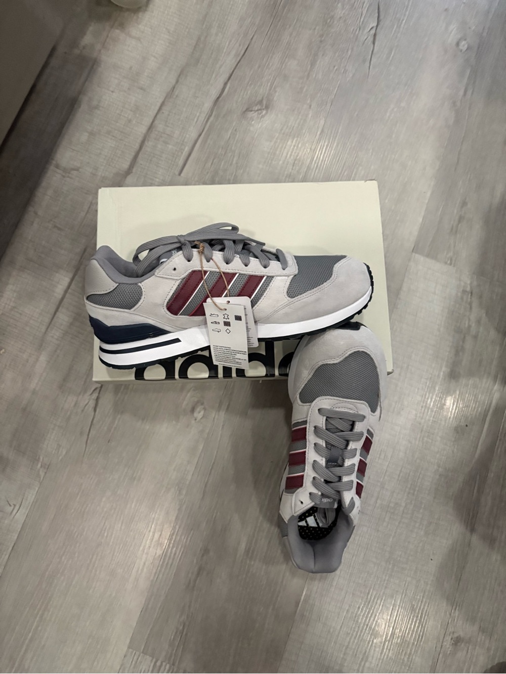 adidas Men's Grey and Burgundy Athletic Sneakers AT-4/70